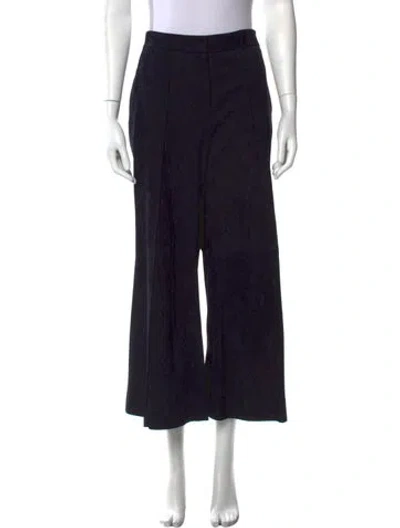 Pre-owned Khaite Suede Wide Leg Pants In Blue