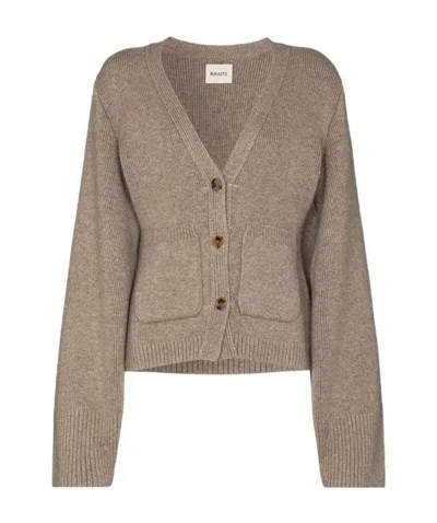 Khaite Womens Barley Scarlet V-neck Cashmere Cardigan In Neutral