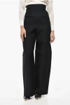 Khaite Super High-waisted Pants With Side Zip In Black