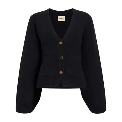 Khaite Scarlet Knitted Cardigan In Blue