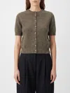 Khaite Womens Artichoke Nora Short-sleeve Knitted Cashmere Cardigan In Gray