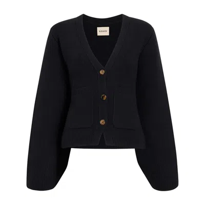 Khaite Scarlet Knitted Cardigan In Blue