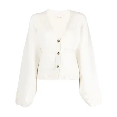 Khaite The Scarlet Cashmere Cardigan In White