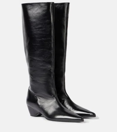 KHAITE SYBIL 40 LEATHER KNEE-HIGH BOOTS