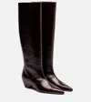 Khaite Sybil 40 Leather Knee-high Boots In Burgundy