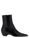 Khaite Arizona Pointed-toe Calf Leather Ankle Boots In Black