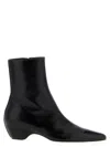 Khaite Arizona Pointed-toe Calf Leather Ankle Boots In Black