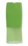 Khaite Sybil Crepe Satin Midi Skirt In Green