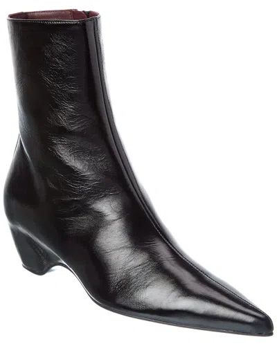 Khaite Sybil Leather Bootie In Black
