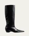 Khaite Sybil Glossed-leather Knee Boots