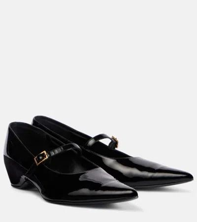 Khaite Sybil Patent Leather Mary Jane Flats In Black