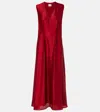Khaite Syd Satin Maxi Dress In Red