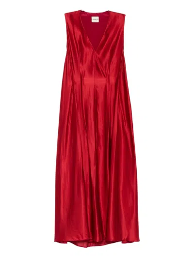 Khaite Syd V-neck Dress In Red