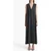 Khaite Syd Pleated Wool Midi Dress In Black