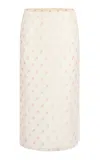 Khaite Sydni Floral-printed Silk Organza Midi Skirt In Pink