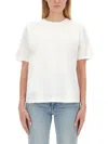 Khaite Womens White Mae Brand-patch Cotton-jersey T-shirt