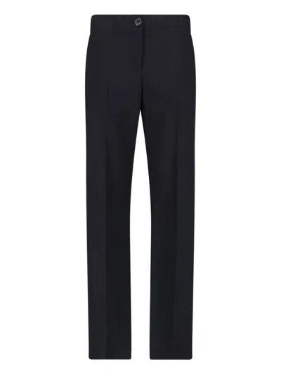 Khaite Tailored Straight-leg Pants In Black