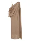 Khaite Taj Layered Draped One-shoulder Silk-chiffon Maxi Dress In Beige