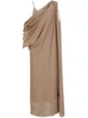 Khaite Taj Layered Draped One-shoulder Silk-chiffon Maxi Dress In Neutrals
