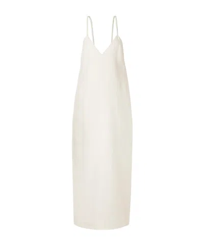 Khaite Taja Linen Maxi Dress In White