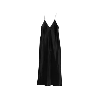 Khaite Taja V-neck Strap Dress In Black