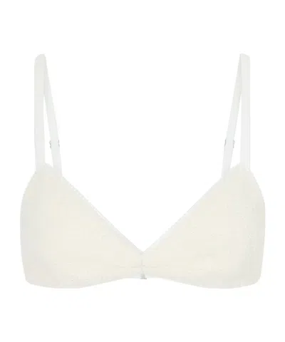 Khaite Talita Cotton-blend Poplin Bralette In Pattern