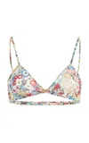 Khaite Talita Floral Silk-chiffon Bra Top
