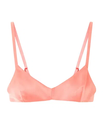 Khaite Talita Satin Bralette In Pink