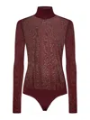 Khaite Tallin Bodysuit In Dark Red