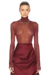 Khaite Tallin Bodysuit In Oxblood