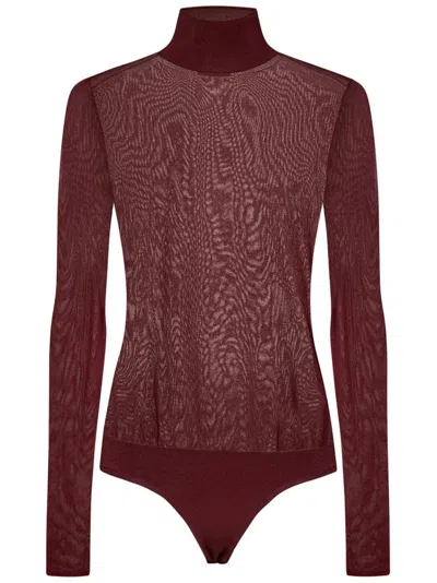Khaite Tallin Bodysuit In Dark Red