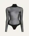 Khaite Tallin Stretch Viscose Bodysuit In Black