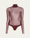 Khaite Tallin Turtleneck Bodysuit In Oxblood