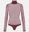 Khaite Tallin Turtleneck Bodysuit In Burgundy