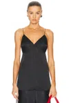 Khaite Deep V-neck Silk Top With Spaghetti Straps