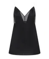 Khaite Deep V-neck Silk Top With Spaghetti Straps In Black
