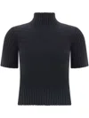 Khaite Cecil Short Sleeve Cashmere Sweater In Black