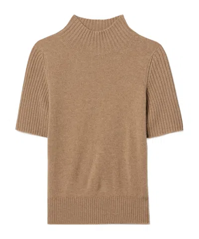 Khaite Talvi Mock-neck Sweater In Brown