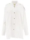 Khaite The Tamal Striped Button-up Shirt In White