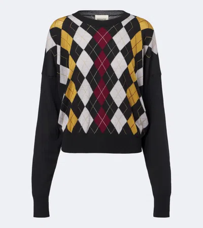 Khaite Tammy Wool And Silk Argyle Sweater In Multi