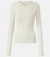 Khaite Tania Ribbed-knit Wool-blend Top In White