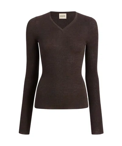 Khaite Tania Wool Pullover In Grape Seed