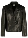 Khaite Tanni Black Leather Jacket In Black