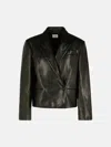 Khaite 'tanni' Black Leather Jacket In Black