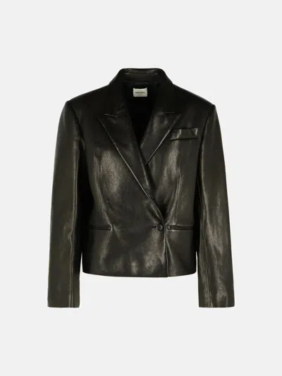 Khaite 'tanni' Black Leather Jacket