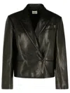 Khaite Tanni Black Leather Jacket In Black
