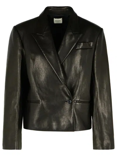 Khaite Tanni Black Leather Jacket