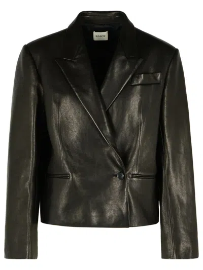 KHAITE 'TANNI' BLACK LEATHER JACKET