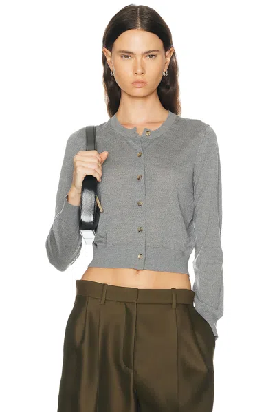 Khaite Tansy Fine Cashmere Cardigan In Gray