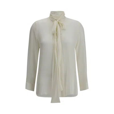 Khaite White Silk Dress Shirt In Neutral